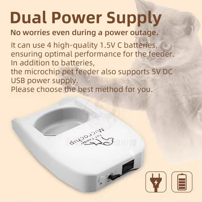 Smart RFID Pet Feeder – Automatic Microchip Food Bowl with Timer, Sealed Lid & Dual Power