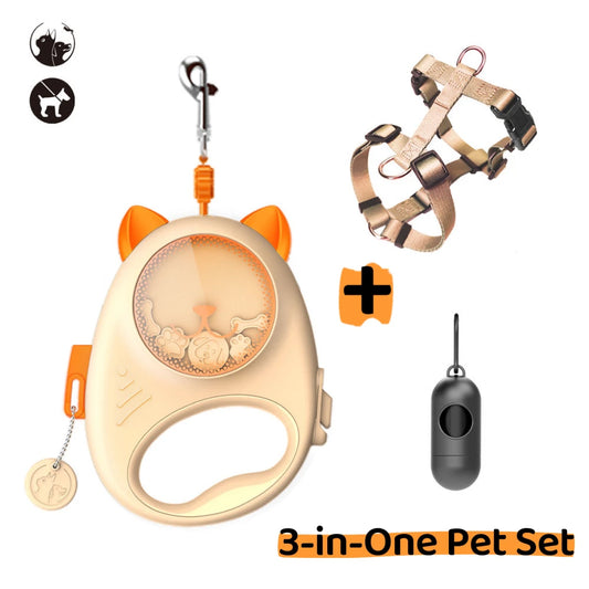 Nylon Retractable Dog Leash with 360° Rotating Tangle‑Free Design & Reflective Safety