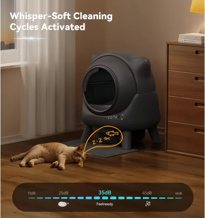 Automatic Smart Cat Litter Box – Odor Control, App Control, 50L Inner Space