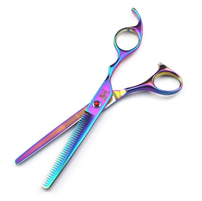 7.0 Inch Rainbow Shaped Scissors Pet Grooming Dense Tooth Scissors Set Pet Cleaning & Grooming Products Grooming Tools PTS-006