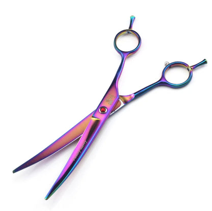 7.0 Inch Rainbow Shaped Scissors Pet Grooming Dense Tooth Scissors Set Pet Cleaning & Grooming Products Grooming Tools PTS-006