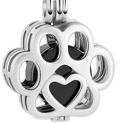 Pet Cremation Jewelry for Ashes – Stainless Steel Dog & Cat Paw Memorial Urn Necklace
