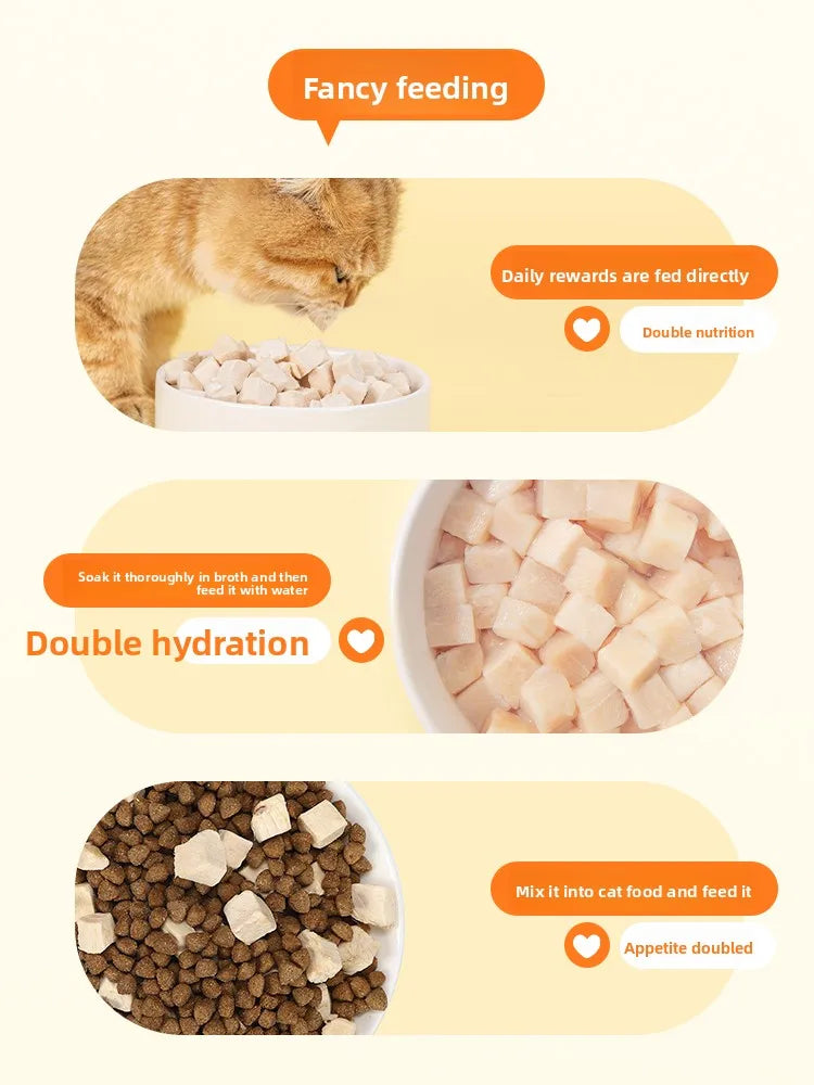 100% Pure Freeze-Dried Chicken Breast Treats for Cats & Dogs High Protein