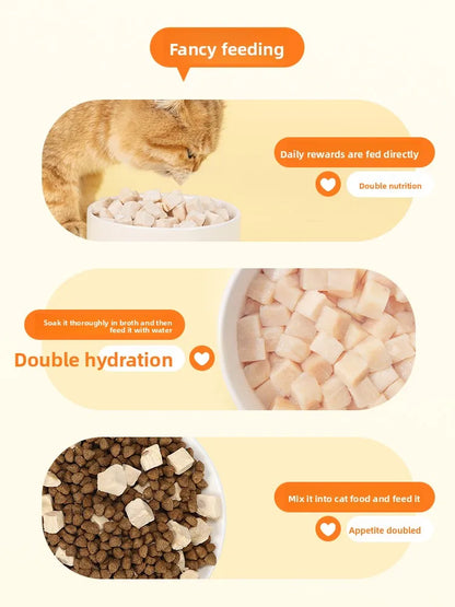 100% Pure Freeze-Dried Chicken Breast Treats for Cats & Dogs High Protein