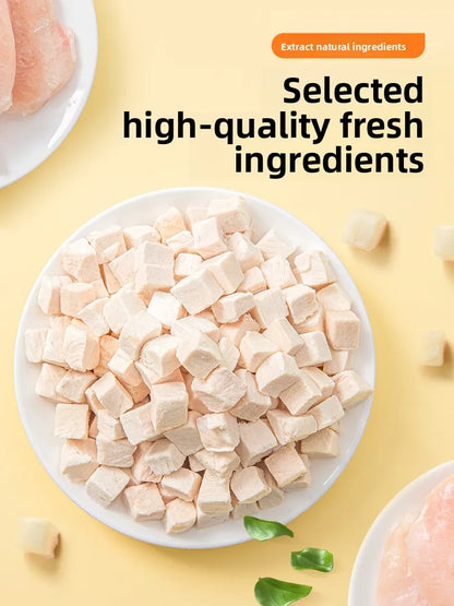 100% Pure Freeze-Dried Chicken Breast Treats for Cats & Dogs High Protein