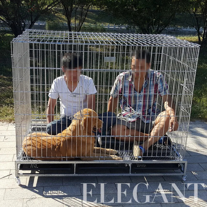 Square Tube Folding Dog Cage Large Dog Pet Cage