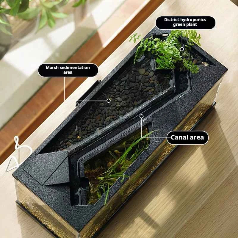 Modern Eco‑Friendly Plastic Desktop Aquarium – Small Rectangular Fish Tank