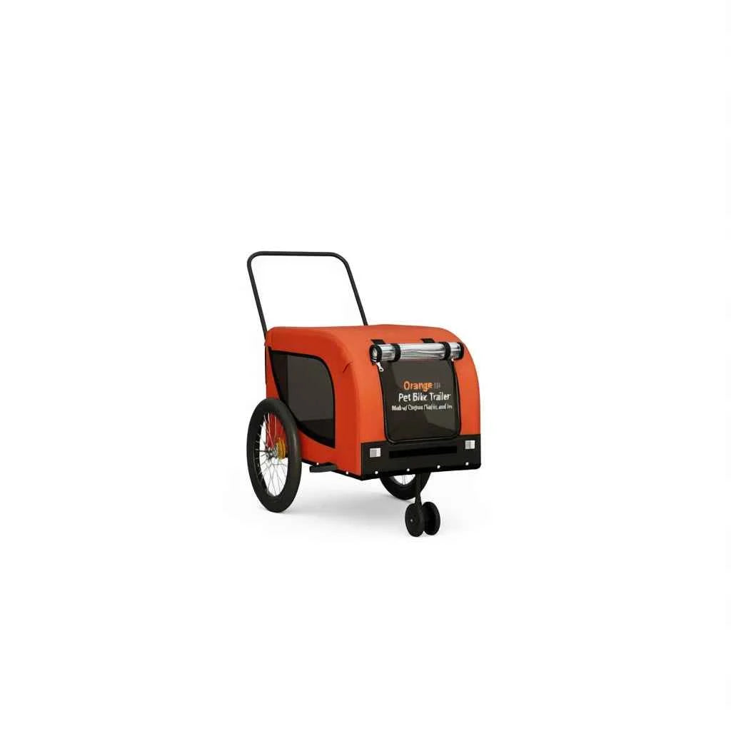 Orange Pet Bike Trailer D0100H5GVP2 Made Of Oxford Fabric And Iron For Dogs And Cats
