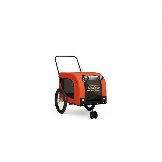 Orange Pet Bike Trailer D0100H5GVP2 Made Of Oxford Fabric And Iron For Dogs And Cats