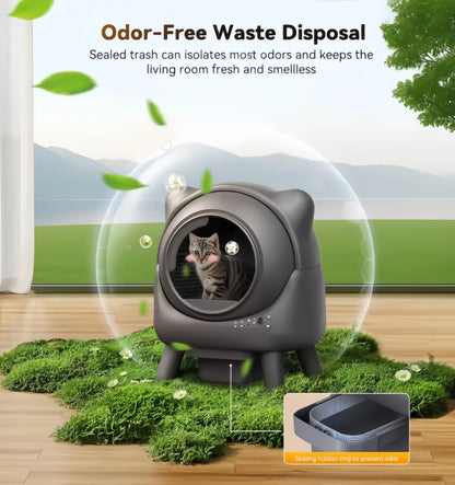 Automatic Smart Cat Litter Box – Odor Control, App Control, 50L Inner Space