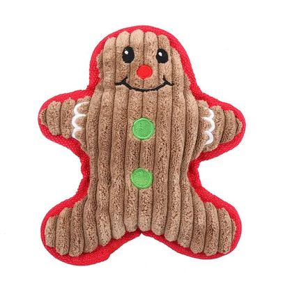 Christmas Plush Squeaker Dog Toy with Rope – Santa, Snowman & Elk Chew Toys