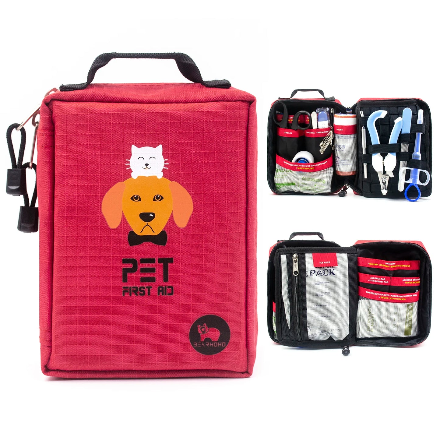 160pcs Complete Portable Molle Pet First Aid Kit Dog Emergency Trauma Care Kits for Pet Store   Camping Hiking Traning Rescue