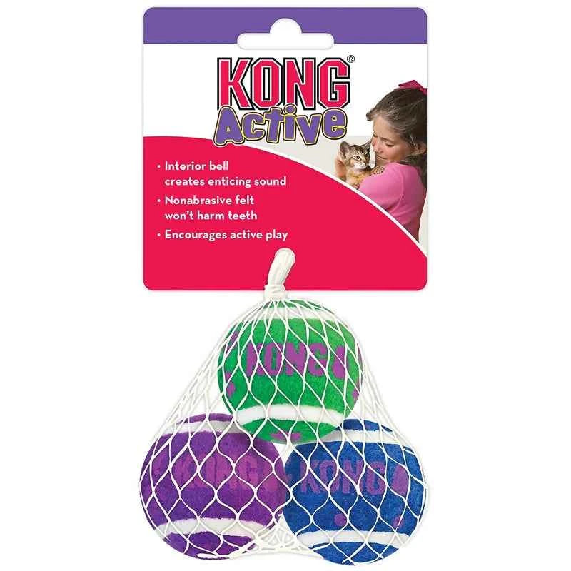 KONG Tennis Balls with Bells Cat Toy