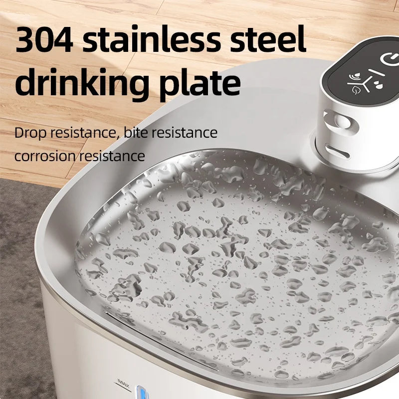 4L Stainless Steel Automatic Pet Water Fountain for Dogs and Cats – Indoor/Outdoor