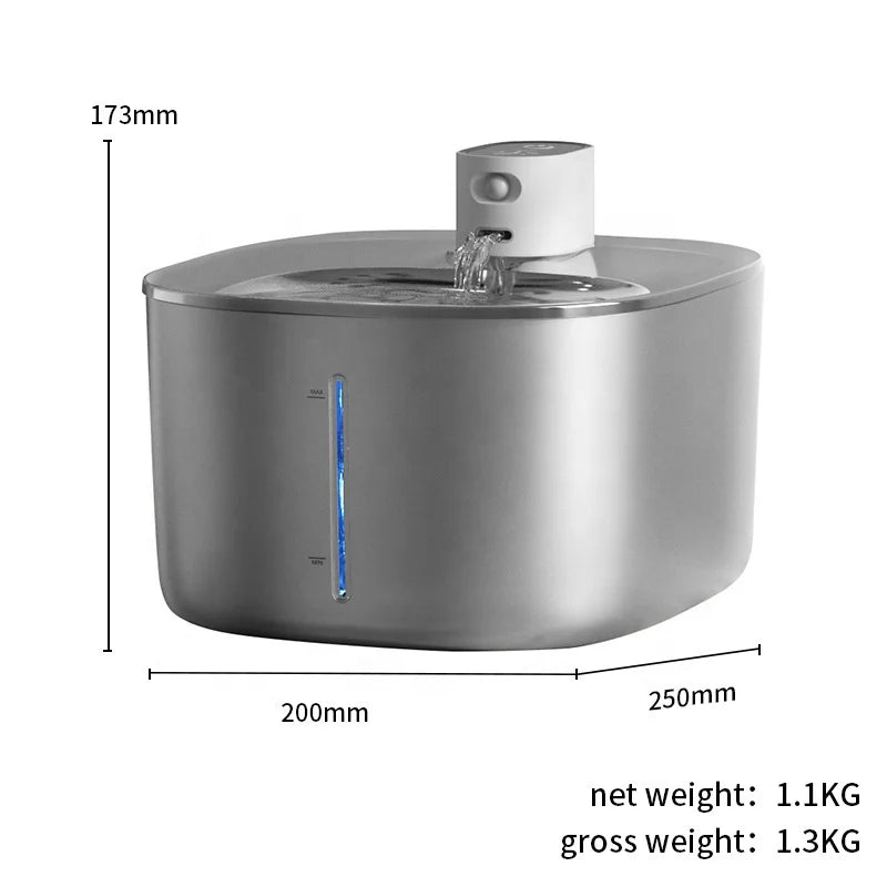 4L Stainless Steel Automatic Pet Water Fountain for Dogs and Cats – Indoor/Outdoor