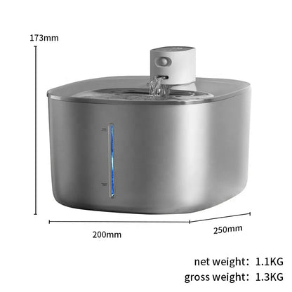 4L Stainless Steel Automatic Pet Water Fountain for Dogs and Cats – Indoor/Outdoor