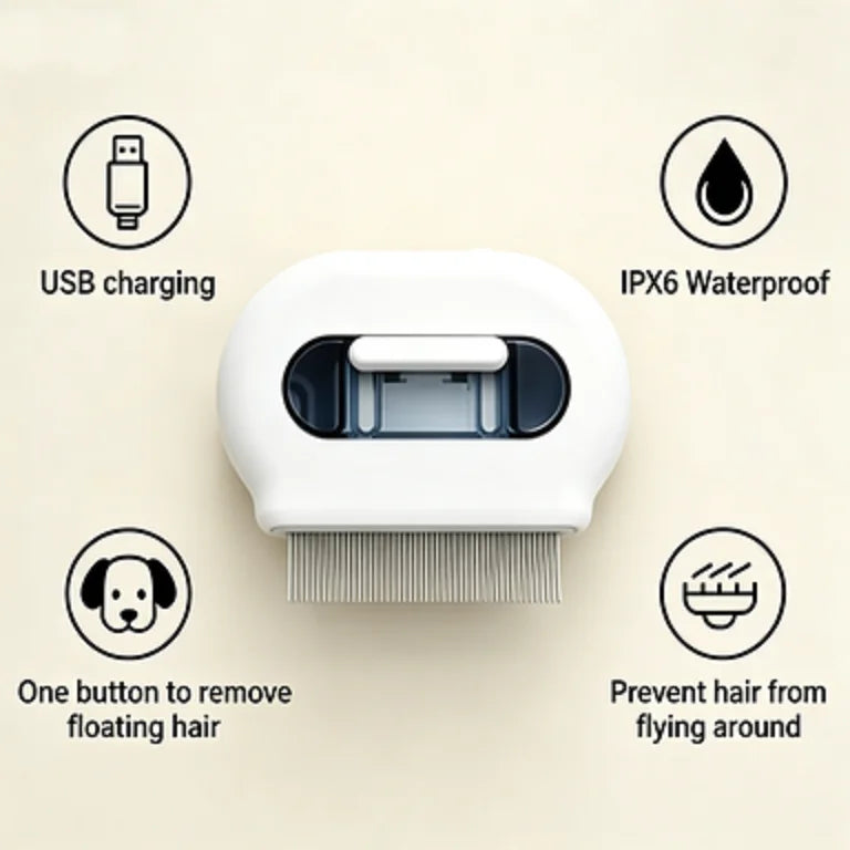 2026 Global Wholesale New Design Pet Product Flea Removal Spray Comb 300mAh ABS Material Ech-friendly for Cat Dog Rechargeable