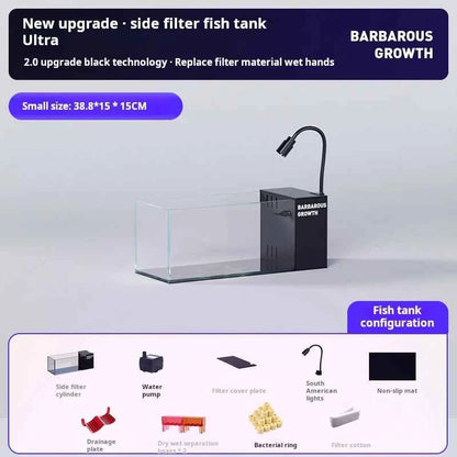 Ultra‑White Glass Desktop Aquarium – 220V Modern Rectangular Fish Tank