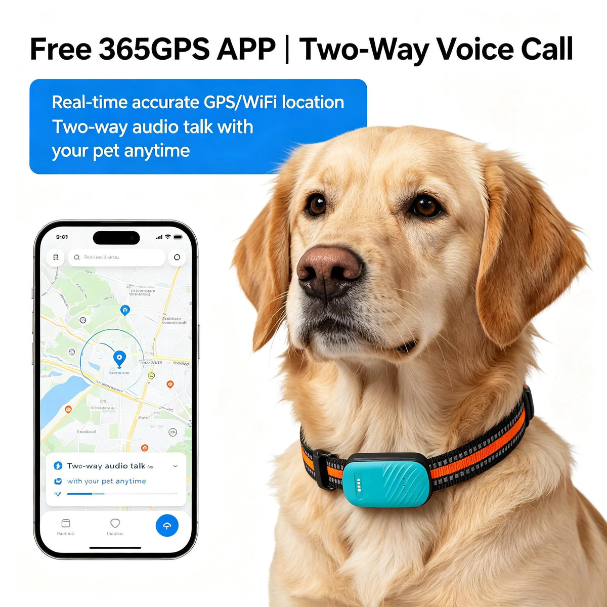 4G GPS Pet Tracker Collar for Dogs & Cats – Real-Time Tracking