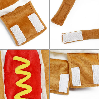 Keep Warm Funny Dog Clothes Creative Sausage Dog Costume Practical Hot Dog Clothes Halloween Christmas Party Pet Products