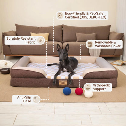 Orthopedic Memory Foam Pet Sofa – Scratch‑Resistant & OEKO‑Certified