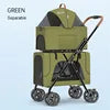 Bello Double Decker Pet Stroller 3 in 1 Pet Carriers & Travel Products Folding Trolleys with Removable Carrier