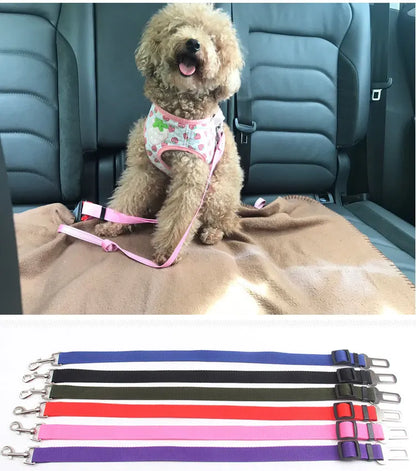 Pet Cat Dog Vehicle Leash Nylon Adjustable Car Seat Dog Safety Belt Dog Car Leash