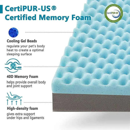Large Orthopedic Dog Bed with Cooling Memory Foam, Washable Cover and Waterproof Liner (35x 22) pet furniture and beds dog bed