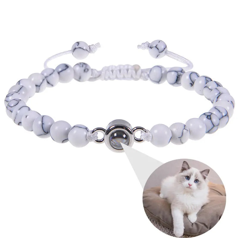 Personalized Stainless Steel Pet Photo Projection Bracelet – Custom Dog & Cat Portrait Memorial Jewelry Gift