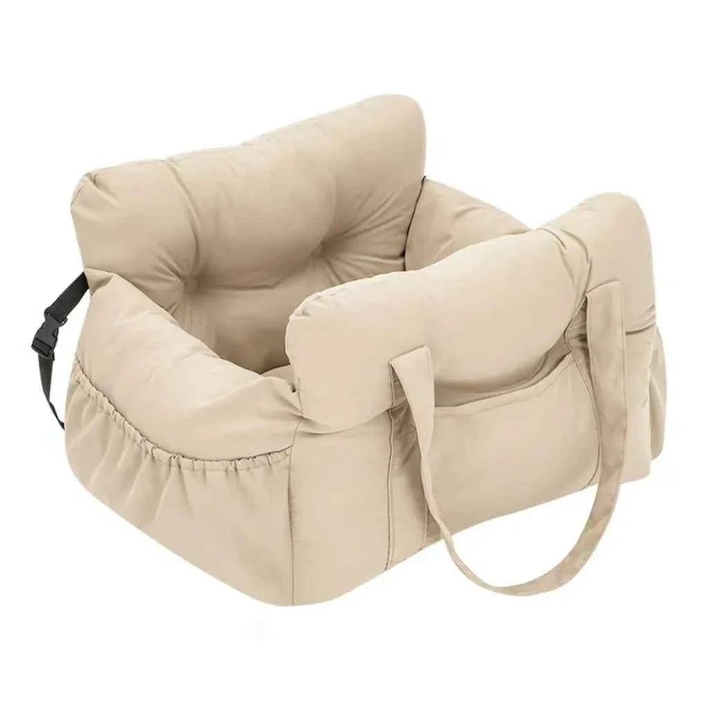 Dog Car Seat with Safety Belt - Non-Slip Pet Car Bed for Small Dogs, Washable Travel Carrier with Secure Straps for Safe Car
