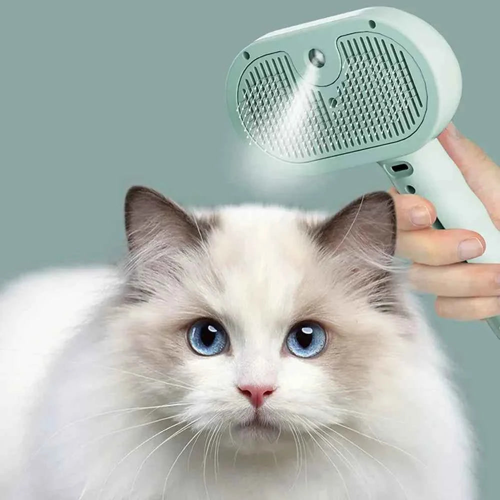 Cat Steamy Comb Pet Steam Spray Brush – Gentle Grooming for Cats