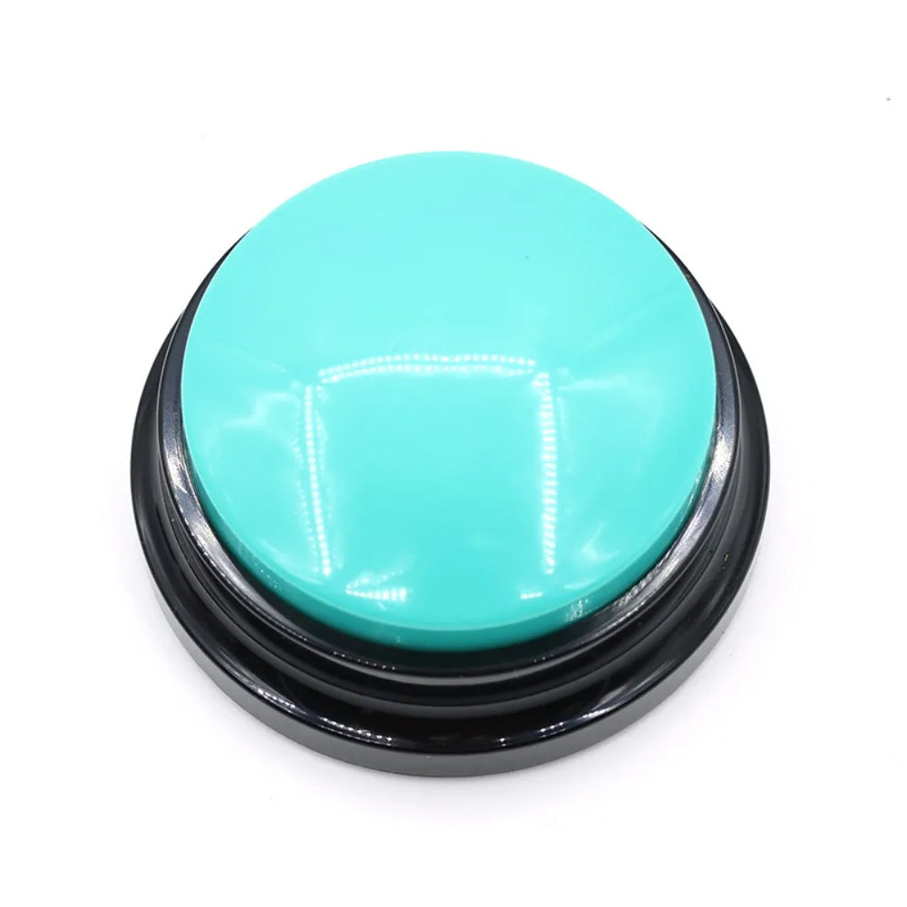 New Recordable Voice Recording Button Light Round Pet Talking Button Paw Pattern Interactive Dog Training Buttons Cat Puppy