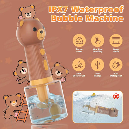 Electric Dog Shampoo Foamer with Bath Brush - Automatic Soap Dispenser for Outdoor Pet Wash After Walks