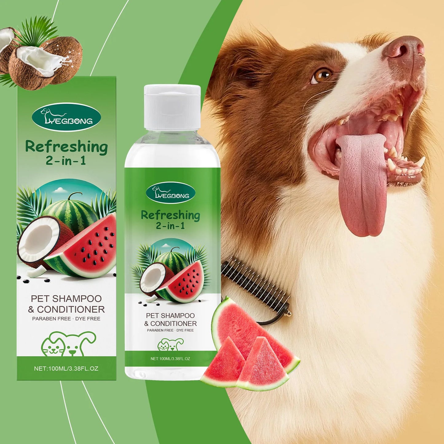 Watermelon Flavor Pet Shampoo and Care Two-in-one Dog and Cat Fragrance Shower Gel Pet Hair Care Cleaning Bath