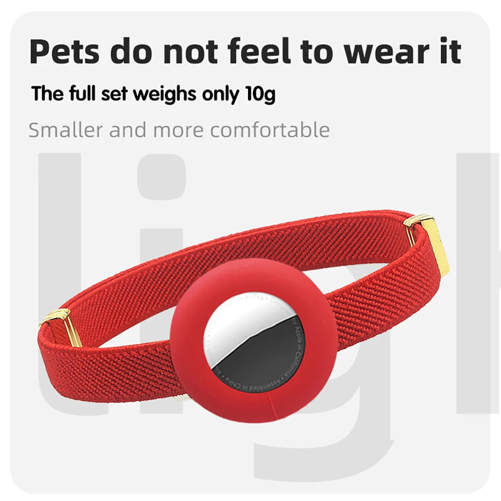 Stretchy AirTag Cat Collar with Bell & Breakaway Holder