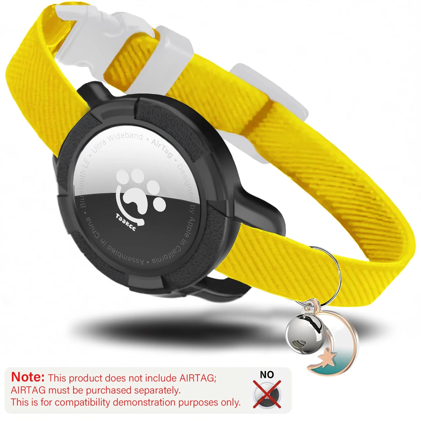 Elastic Safe AirTag Cat Collar, Anti-lost Pet Collar with Bell & GPS Tracking Holder Case for Cats Puppies（Airtag not included）
