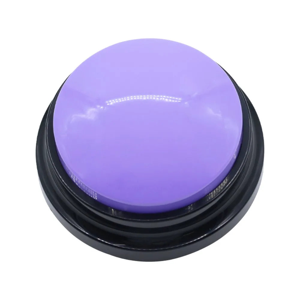 New Recordable Voice Recording Button Light Round Pet Talking Button Paw Pattern Interactive Dog Training Buttons Cat Puppy