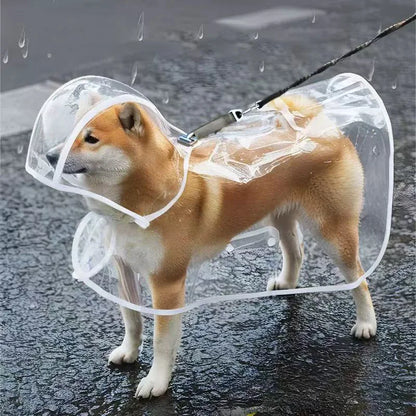 Transparent Waterproof Dog Raincoat – Windproof Pet Rain Jacket for Small, Medium & Large Dogs (XS–8XL