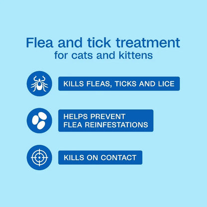 Flea & Tick Foaming Shampoo & Wash for Cats & Kittens Over 12 Weeks, Sensitive Skin Flea Treatment for Cats & Kittens