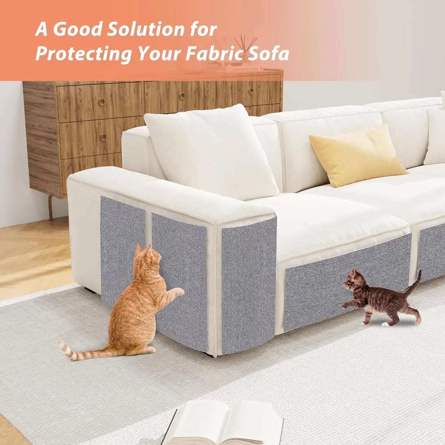 Cat Scratch Protector with Selfadhesive Freeform Cutting Carpet Mat Cat Scratch Protection Furniture Pet Training Sofa Protector
