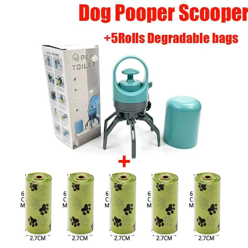 Portable Pet Claw Poop Scooper with Built‑In Bag Dispenser – One‑Hand Waste Pickup