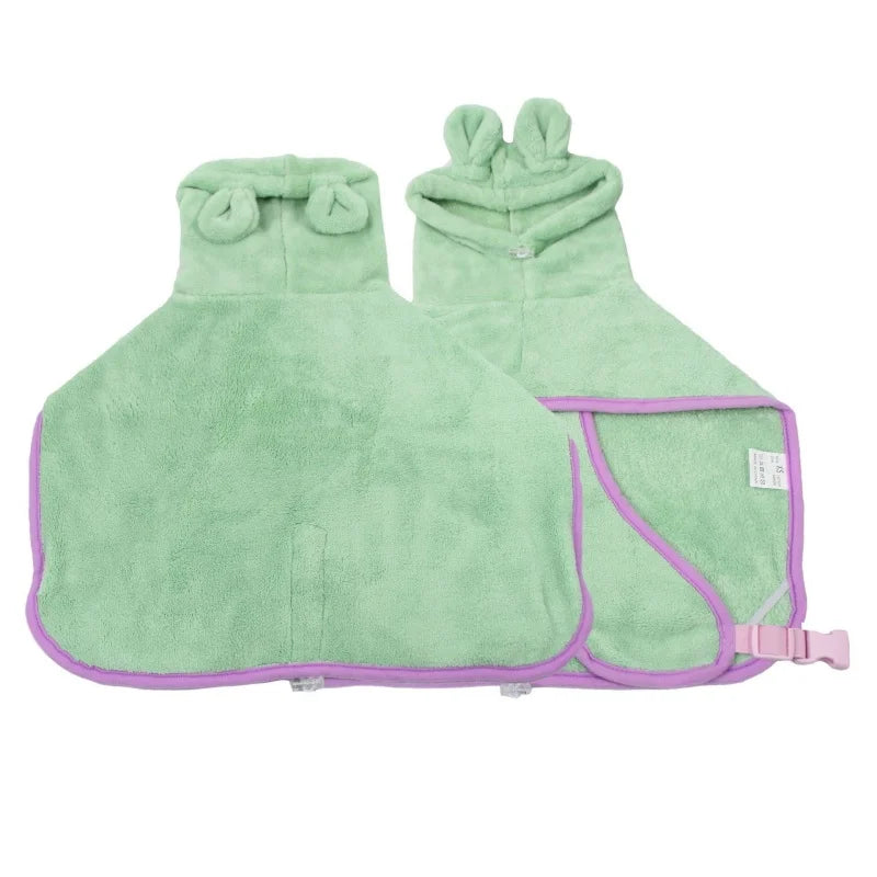 Super Absorbent Microfiber Dog Bathrobe – Quick-Drying Pet Towel Bathrobe for Dogs & Cats