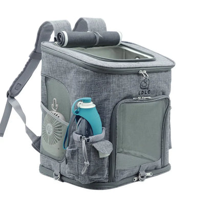 L/M foldable cat backpack carrier-large capacity pet travel bag durable waterproof design outdoor hiking & airplane trips