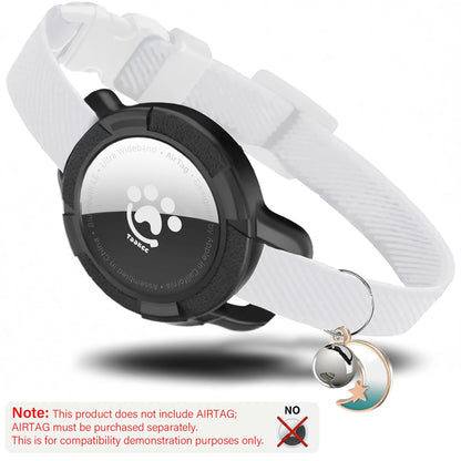 Elastic Safe AirTag Cat Collar, Anti-lost Pet Collar with Bell & GPS Tracking Holder Case for Cats Puppies（Airtag not included）