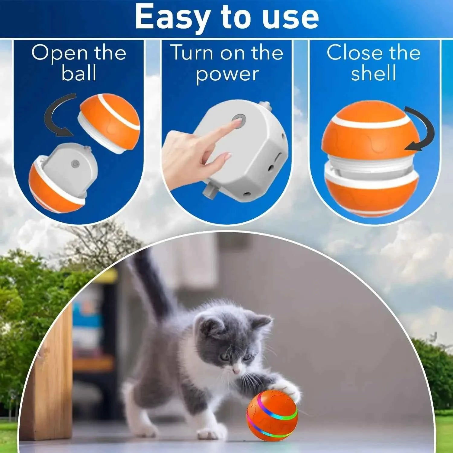 MART Interactive Smart Pet Ball – Remote Control, Flashing, Rolling & Jumping