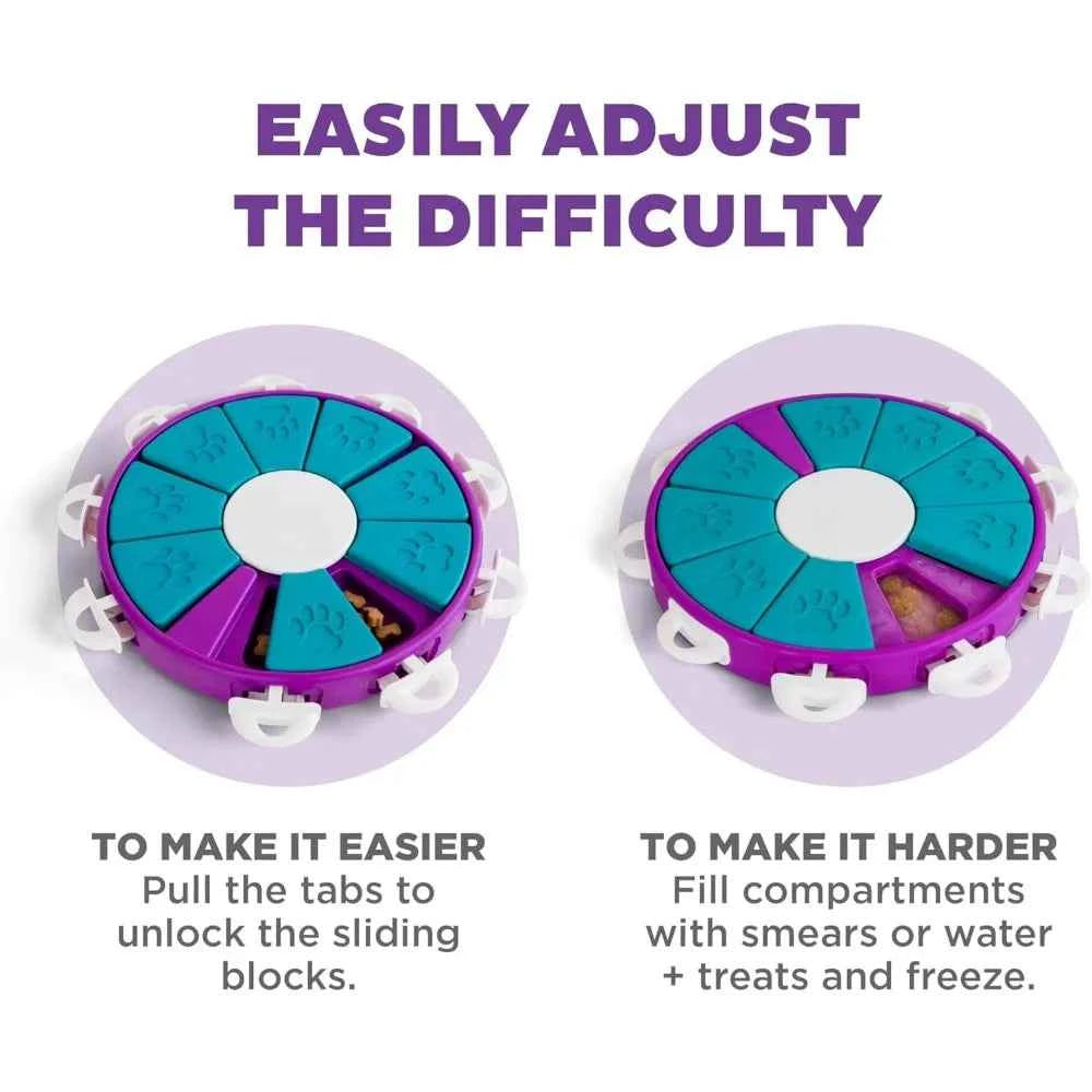Outward Hound by Nina Ottosson Dog Twister Treat Puzzle Enrichment Toy, Level 3 Advanced, Purple