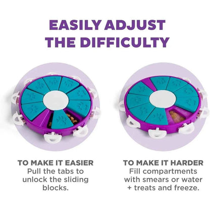 Outward Hound by Nina Ottosson Dog Twister Treat Puzzle Enrichment Toy, Level 3 Advanced, Purple