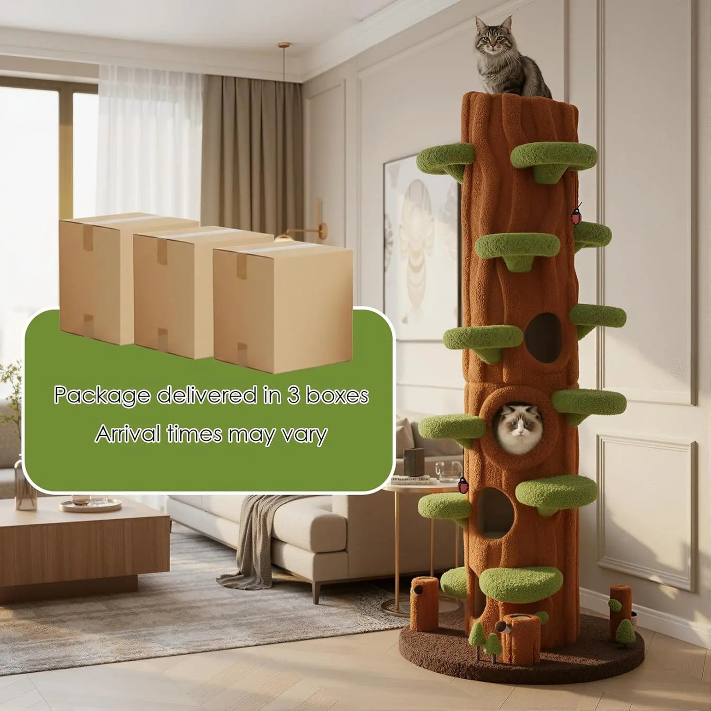 Oversized Cat Tree for Multiple Cats – 6 Condos & Heavy‑Duty Base