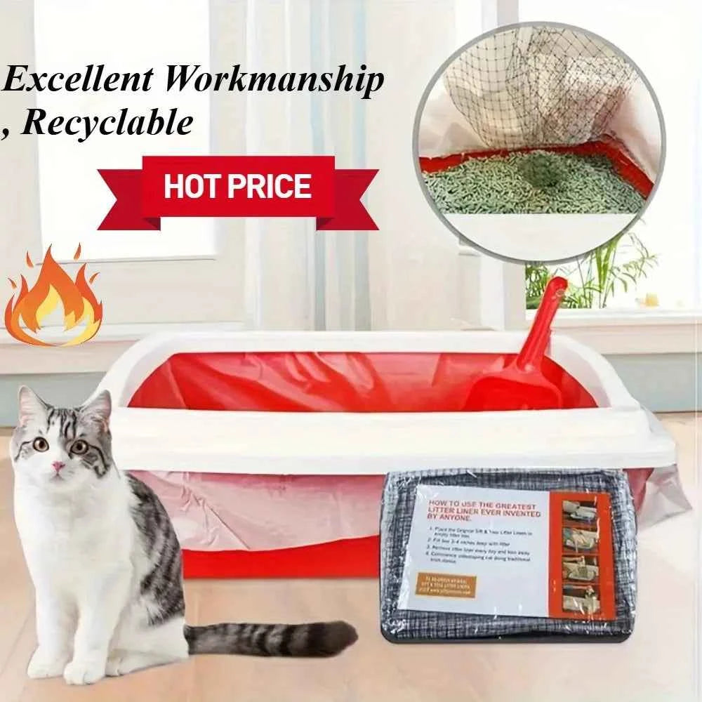 Reusable Cat Litter Box Filters – Washable Pet Waste Filter Nets