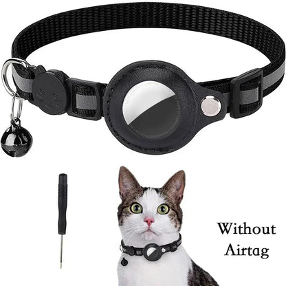 Reflective AirTag Cat Collar with Bell & Protective Case